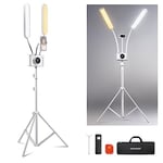 NEEWER Esthetician light with Phone Holder & Travel Bag Kit, Support 2.4G/PC/MAC Control & Separate Control of 2 Light Heads, CRI98+ Bi Color Stepless Dimmable Tattoo Light Lash Lamp, BH40B (UK plug)