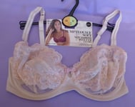 Marks & Spencer 32D new pink mix Sumptuously Soft non padded full cup lace bra