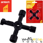 Amtech Plumbing Utility Key 4 Way Gas Electric Plumbers Stop Tap Radiator