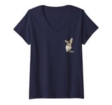 Womens Shrek Donkey Face Small Pocket Logo V-Neck T-Shirt