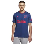 Nike ATM M NK BRT STAD JSY SS AW T-Shirt Homme, Coastal Blue/(Sport Red) (Full Sponsor), FR : M (Taille Fabricant : M)