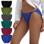 INNERSY Culotte Femme Coton Slip Taille Basse sous Vetements Hipster Multiple Pack Lot de 6 (XL, Vintage Multicolore Foncé)