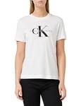 Calvin Klein Jeans Women's Core Monologo Regular Tee J20j219142 S/S T-Shirts, White, XS