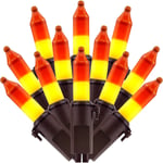 200 st godis majs julgransljus, 2-pack med 100 st 33 fot brun tråd UL-listad Halloween & Thanksgiving ljusslinga (godis majs)