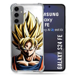 Cokitec Coque Renforcée pour Samsung Galaxy S24 FE Manga Dragon Ball Sangoku Portrait