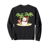 Tropical Christmas Snowman Beach Vacation Palm Tree Xmas Fun Sweatshirt