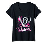 Womens Sixty And Fabulous 60th Birthday Design for Women V-Neck T-Shirt