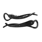 Women Lady Plastic Twisted DIY Craft Hair Banana Clip Clamp Claw Grip Black 2pcs