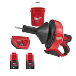 Milwaukee M12BDC8-202C Déboucheur spirale 8mm - 12V + 2 X 2.0Ah Batteries + Chargeur en Seau - 4933451633