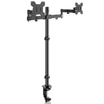 Bracwiser Dual Fully Adjustable Monitor Arm Stand Mount 31.5 Inch Tall Pole Fits Two Screen 13-27 inch 22lbs for Monitor Computer Screen 13 15 17 19 20 22 23 24 26 27 inch VESA 75 100 (MD7842)