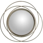 DRW Miroir Mural Rond avec Plusieurs Cercles en Fer argenté