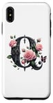 Coque pour iPhone XS Max Letter Q Initial Floral Monogram Rose Pink Flower Butterfly