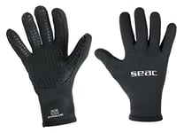 SEAC Prime Gants de plongée en néoprène de 2 mm, doublés de Nylon, Paume antidérapante Unisex-Adult, Noir, XXS