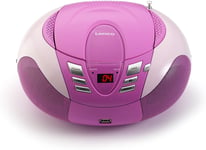 mini chaine hifi stéréo FM CD MP3 USB rose gris