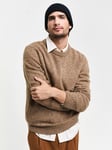 GANT Italian Wool-Blend Neps Sweater, Lt Brown Melange