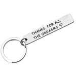 COMVIP 1pc Stainless Steel Rectangle Carve "Thanks for All The Orgasms" Key Chain Heart