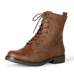 Amazon Essentials Bottes Militaires à Lacets Femme, Cognac, 37.5 EU