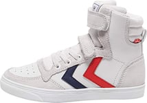 hummel Mixte Enfant Slimmer Stadil Leather High Jr Chaussures-Lifestyle, Blanc White 9001, 33 EU