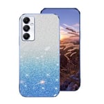 Anlalish Coque pour Samsung A55 5G Paillette Transparente, Housse Etui Samsung Galaxy A55 5G Silicone Antichoc 2 en 1 Glitter Placage Protection Case (Bleu)