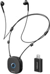 Casque Sans Fil Pour Tv - Casque Pour Téléviseur Avec Émetteur Usb (Optique, 3,5 Mm), Réglage Du Volume L/R, Configuration Facile Pour Les Personnes Âgées, 30 M, 15 Heures (Noir)[QUE074754]