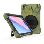 Coque en TPU forme de X avec béquille rotative et dragonne vert armé pour votre Samsung Galaxy Tab A 8.0 (2019) with S Pen SM-P200