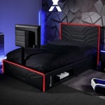 X Rocker Oracle Gaming TV Bed Frame with Neo Fibre LED Black