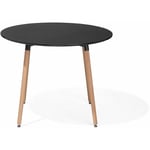 Beliani - Table de Salle à Manger 90 cm Ronde en mdf et Bois de Hêtre Noir et Clair Bovio