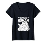 Womens Not All Who Teach Us About Love Are Human Funny Corgi Owner V-Neck T-Shirt