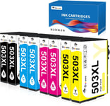 Lot de 8 Cartouches 503XL 503 XL compatibles avec Epson 503XL Multipack Cartouche Encre pour Epson Expression Home XP-5200 XP-5205 XP5200 Workforce WF-2960DWF WF-2965DWF WF-2960 WF-2965