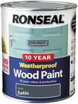 RONSEAL 10 Year Weatherproof 2-in-1 Wood Paint Grey Satin 750ml