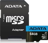 Adata 64Gb, Microsdhc, Klass 10, 64 Gb, Microsdhc, Klass 10, Uhs-I, 85 Mb/S, 25 Mb/S