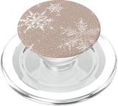 Esthétique neige blanche sur beige mignon bohème rustique hiver PopSockets PopGrip pour MagSafe