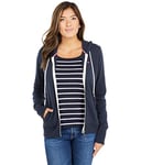 Tommy Hilfiger Women's French Terry Zip Hoodie - Solid Hooded Sweatshirt, Sky Captain, M UK