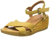 Geox D Ischia Corda Sandales, Marron (Mustard), 36 EU