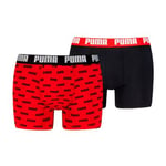 Puma 2P Everyday Aop Boxer Rød/Svart bomull X-Large Herre