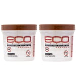 2x ECO Style Professional Styling Gel Coconut Oil Max Hold Alcohol Free 16oz 