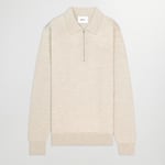 NN.07 Sergio Wool Quarter-Zip Polo Shirt - M