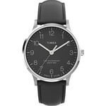 Mens Wristwatch TIMEX WATERBURY TW2V01500 Genuine Leather Black