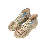 DOGO Femme Cuir Vegan Multicolore Bottines Zippées - Little by Little one Travels Far Motif-40