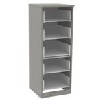 Modular Bedroom - Grey 5 Drawer Chest of Drawers Beside Cabinet (Carcass Only)