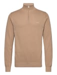 Cotton Pique Half Zip Tops Knitwear Half Zip Jumpers Beige GANT