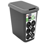 Poubelle 25L GREEN BIN Noir