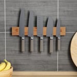 Magnetic Wall Mounted Knife Holder Strip Kitchen Magnet Rack Holder Wood Block