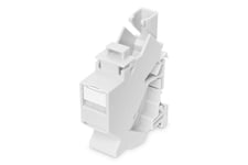 DIGITUS Top-hat rail adapter for keystone module - 1 port - 45° angled - labelli