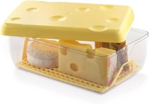 Snips Boîte à Fromage, 3 LT, Conteneur Transparent et Couvercle Jaune, Grille Détachable, Dimensions 26 x 17 x 10, Made in Italy, Bpa Free