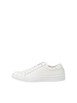 JACK & JONES Homme Jfwcorey Leather Noos Basket, Talon en Cuir Blanc avec détails Blancs, 43 EU