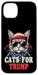 Coque pour iPhone 14 Plus Cats For Trump Funny Pets For Trump Drapeau USA