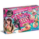 Coffret Tatouage - Clementoni - Machine à Tatouer, Pochoirs, Peinture pour le Corps, Paillettes, Tampons