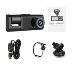 Voiture DVR 3 Objectif CaméRa HD 1080P Dash Double Lentille Dashcam Enregistreur VidéO Noir Box 24H Surveillance de Stationnement