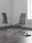 Julian Bowen Calabria Set Of 4 Velvet Cantilever Dining Chairs - Grey